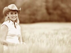 CRANE: Portrait Of A Woman In Wheat Stock Footage