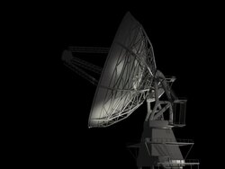 Radio Telescope on Black Render Stock Footage