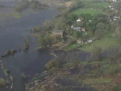 Aerials of Dorset Submerged in Floods News Clip
