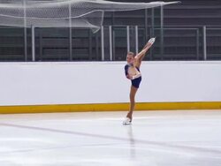 HD:Shot of Young Woman at Figure Skating Performance Stock Footage