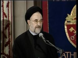 Former Iranian president gives speech criticising US foreign policy News Clip