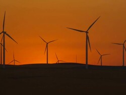 HD wind power at sunset Stock Footage