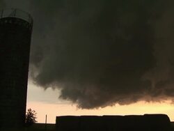 Supercell Thunderstorm Approaches A Farm Stock Footage
