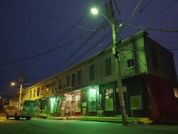 fishmarket in Portland ME at night Stock Footage