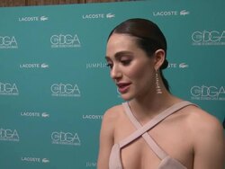 INTERVIEW - Emmy Rossum on why she wanted to host at The 17th Costume Designers Guild Awards Stock Footage