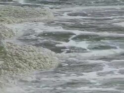 CU Shot of Impure water in clarifying basin at purification plant / Konz, Rhineland-Palatinate, Germany Stock Footage