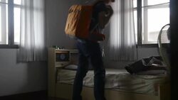 Young man traveler in the hostel Stock Footage