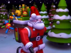 (Loop) Santa Claus is Coming to Town, with Snowfall Stock Footage