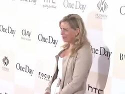 Director Lone Scherfig at the Focus Features Presents The Premiere of 'One Day' at New York NY Stock Footage