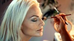 Makeup procedure. Stock Footage