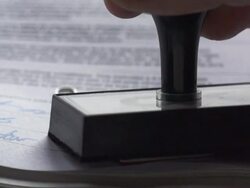 Tick stamp Stock Footage