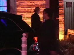 Taylor Schilling departing the Variety And Women In Film Pre Emmy Party at Gracias Madre in Los Angeles Stock Footage