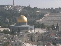 MS ZO Dome of rock view in old town / Jerusalem, Central province, Israel Stock Footage