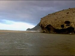 Water flowing on beach, Andalucia, Spain Stock Footage