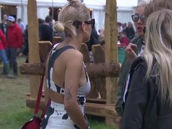 Rita Ora at Celebrity Sightings at Glastonbury Festival Stock Footage