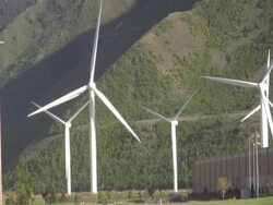 Wind Turbines making power Stock Footage
