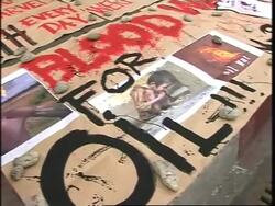 Demonstrators gather to protest against Bush visit News Clip