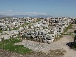 Tyrins,buildings in the acropolis Stock Footage