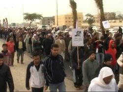 Anti-Bush demo of 500 Shiite protesters burning US flags News Clip