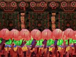 MS Shot of lanterns hanging at Jogyesa temple on Buddha's Birthday / Seoul, South Korea Stock Footage