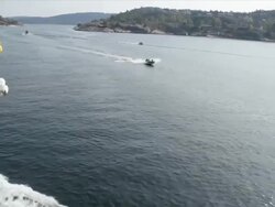 Family boat in full speed. Stock Footage