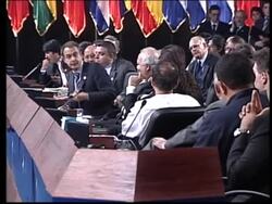 Chavez told to "shut up" as summit ends, Chavez, Morales at alt summit News Clip