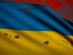 Ukrainian flag, maidan Stock Footage