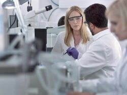 LS DS Scientists Comparing The Scientific Results Stock Footage