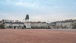Time-lapse: Pedestrian crowded at Lyon Place Bellecour France Stock Footage