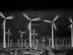 Wind Turbine Farm Infrared Timelapse Stock Footage