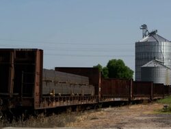 Old Train and Silo Stock Footage