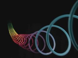 Rainbow Slinky Echo Reverb Action Gentle Stock Footage