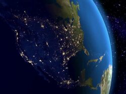 Night in North America from space Stock Footage