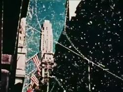 1962 low angle tilt down ticker tape parade on NYC street for John Glenn after flight / newsreel Stock Footage