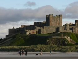 General views of Bamburgh Castle Stock Footage