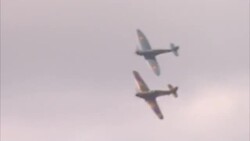 Spitfires and Hurricanes in flypast at Goodwood News Clip