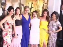 Carla Gugino, Jena Malone, Abbie Cornish, Emily Browning, Jamie Chung and Vanessa Hudgens at the 'Sucker Punch' Premiere at Hollywood CA. (Footage by WireImage Video/GettyImages) Stock Footage
