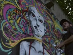 Street Art In Rio De Janeiro - Graffiti Artists Stock Footage