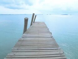 wooden bridge pier. Stock Footage