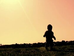 Baby Walk Silhouette  V.2 (HD) Stock Footage