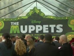 ATMOSPHERE: Signage at the The World Premiere of Walt Disney's 'The Muppets' at Hollywood CA. (Footage by WireImage Video/Getty Images Entertainment Video) Stock Footage