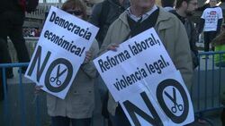 CLEAN : Tens of thousands march against austerity in Spain News Clip