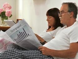 HD DOLLY: Senior Couple In The Morning Stock Footage