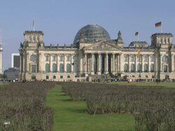 WS View of Reichstag german parliament building  / Berlin, Germany Stock Footage
