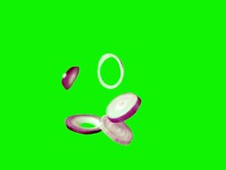 SLO MO Slices Of Onion On Chroma Key Stock Footage