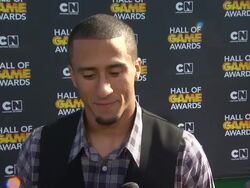 INTERVIEW - Colin Kaepernick on the fans at Cartoon Network Hosts Third Annual Hall Of Game Awards Stock Footage