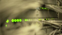 Computer Network Switch Rack Focus Stock Footage