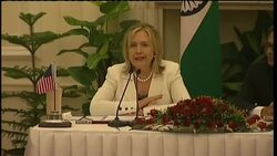 Clinton meets counterpart during visit, news conference News Clip