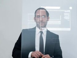 Future workstation (Shot on Red) Stock Footage