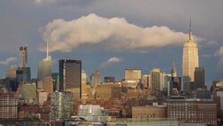 Manhattan, view of Midtown Manhattan across the Hudson River, New York, United States of America Stock Footage